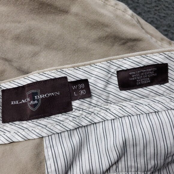 Black Brown Chino Pants Mens 38 x29 Tan Beige Khaki Casual Adult - Picture 4 of 8